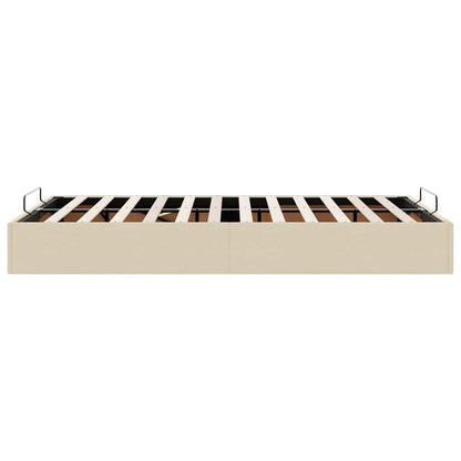 Ottoman-Bett ohne Matratze Creme 120x200 cm Stoff