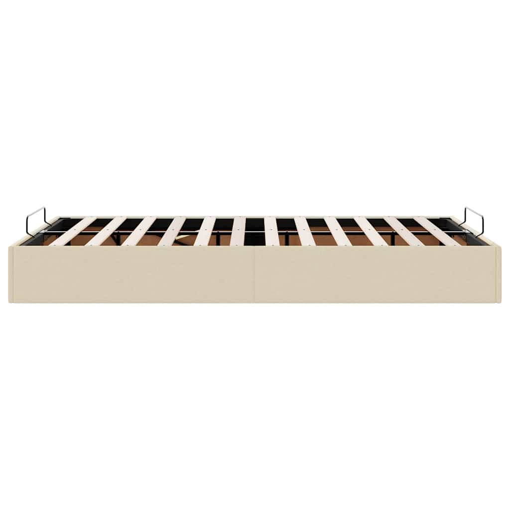 Ottoman-Bett ohne Matratze Creme 120x200 cm Stoff