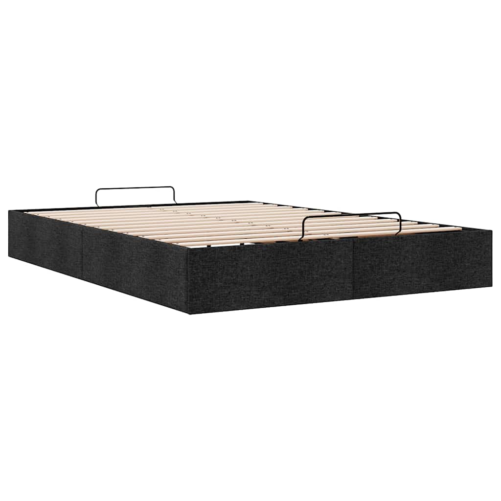 Ottoman-Bett ohne Matratze Schwarz 140x190 cm Stoff