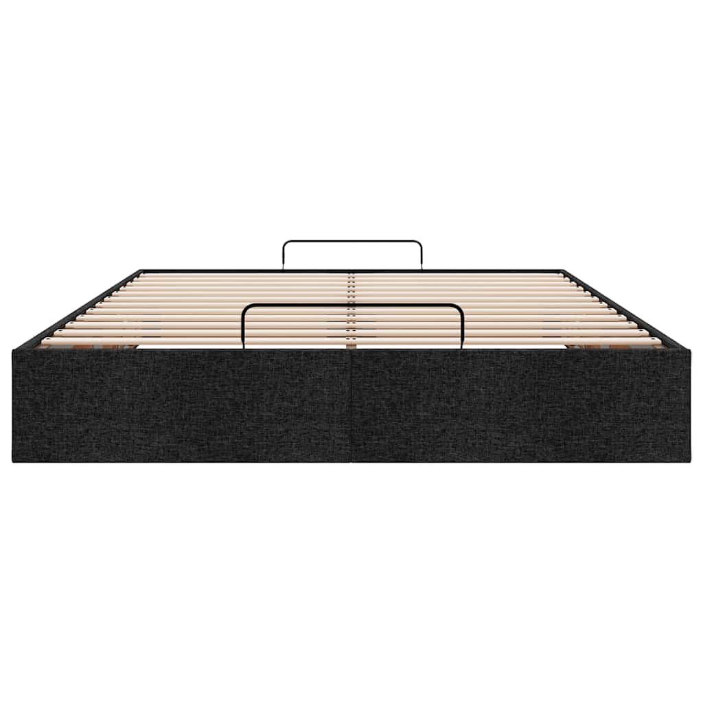 Ottoman-Bett ohne Matratze Schwarz 140x190 cm Stoff
