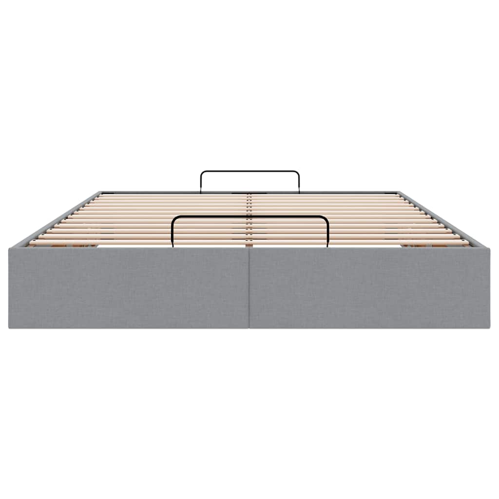 Ottoman-Bett ohne Matratze Hellgrau 140x200 cm Stoff
