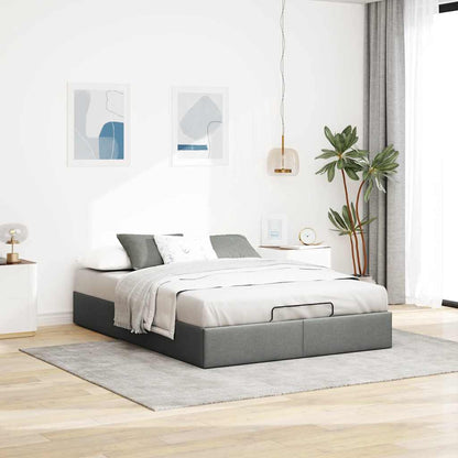 Ottoman-Bett ohne Matratze Dunkelgrau 140x200 cm Stoff