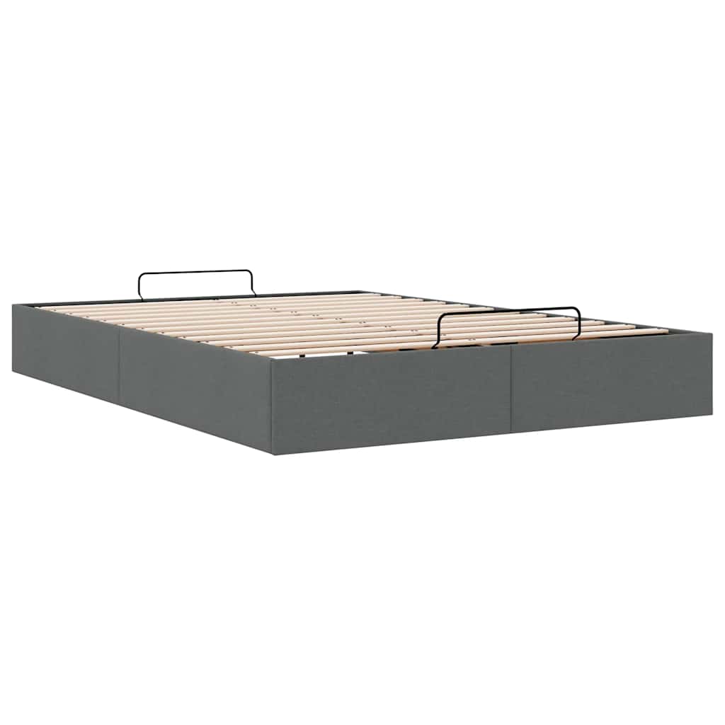 Ottoman-Bett ohne Matratze Dunkelgrau 140x200 cm Stoff