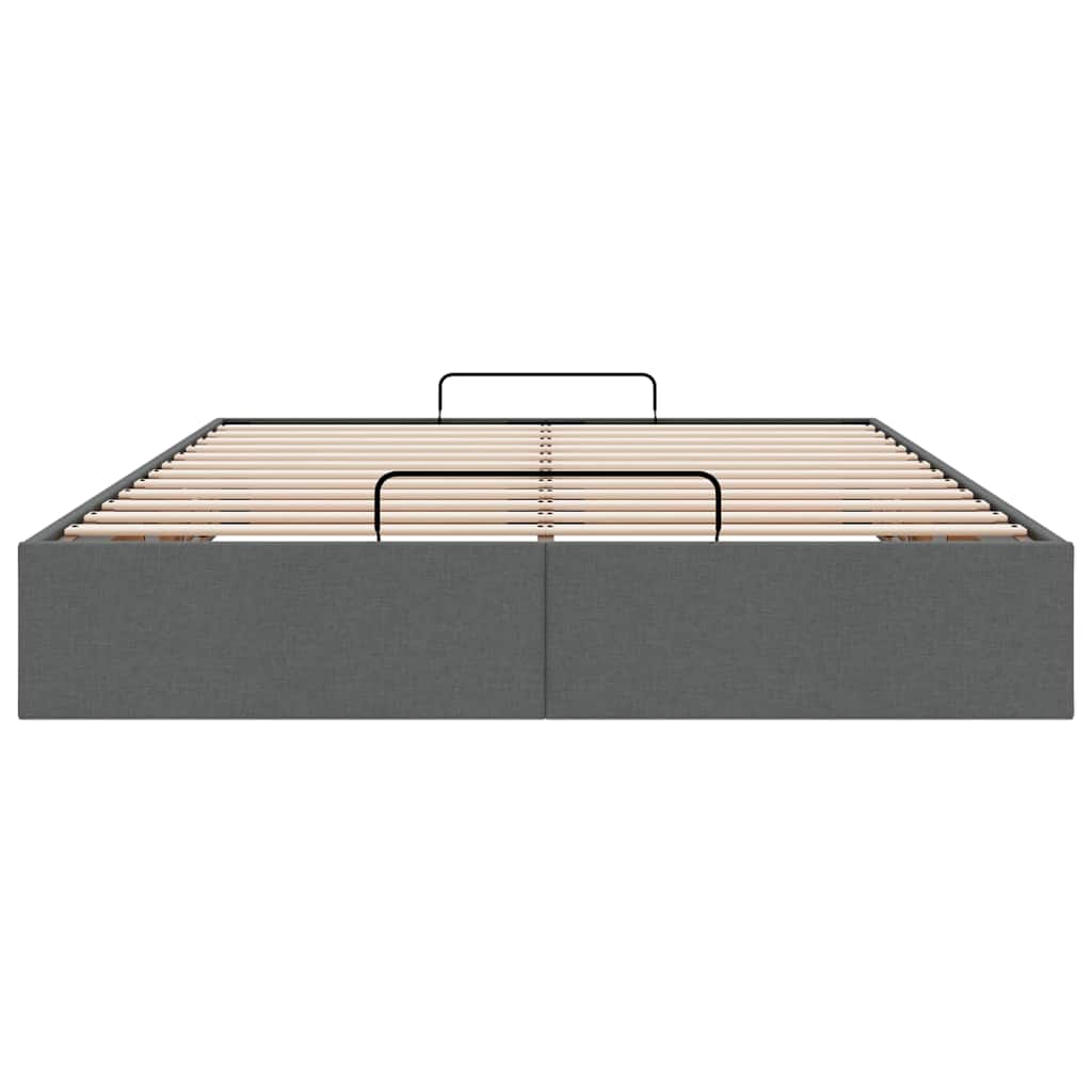 Ottoman-Bett ohne Matratze Dunkelgrau 140x200 cm Stoff