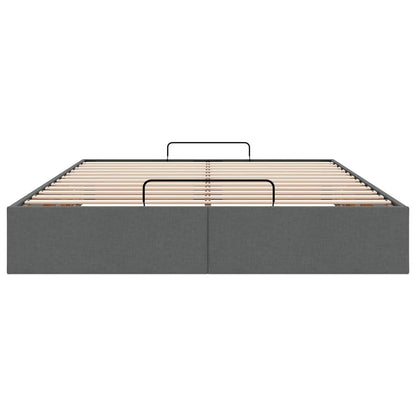 Ottoman-Bett ohne Matratze Dunkelgrau 140x200 cm Stoff