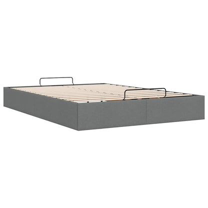 Ottoman-Bett ohne Matratze Dunkelgrau 140x200 cm Stoff