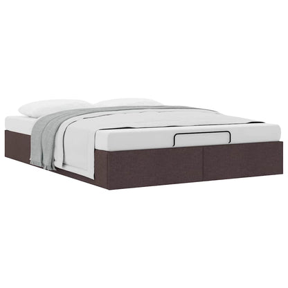 Ottoman-Bett ohne Matratze Dunkelbraun 140x200 cm Stoff