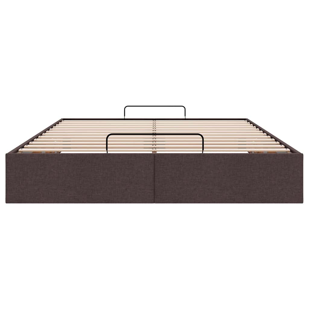 Ottoman-Bett ohne Matratze Dunkelbraun 140x200 cm Stoff