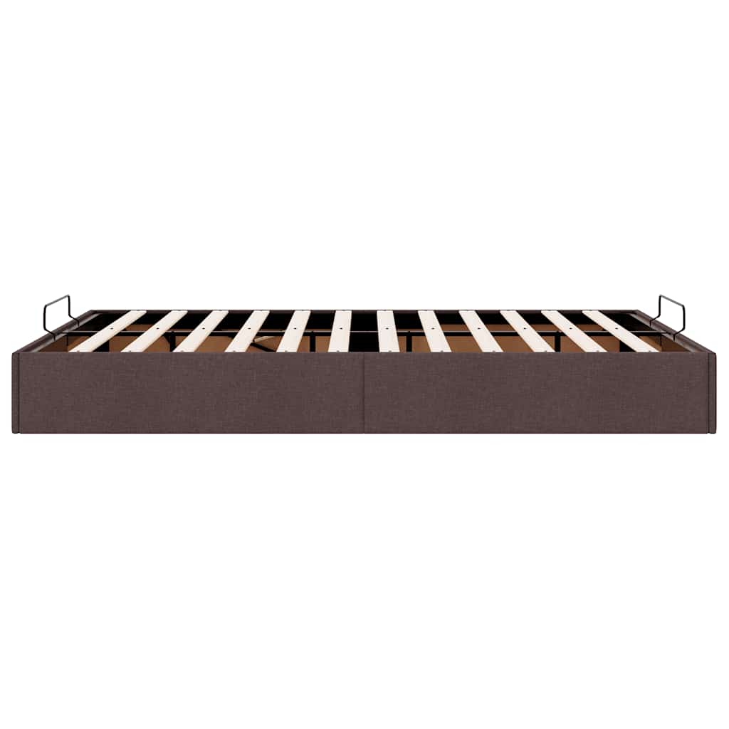 Ottoman-Bett ohne Matratze Dunkelbraun 140x200 cm Stoff