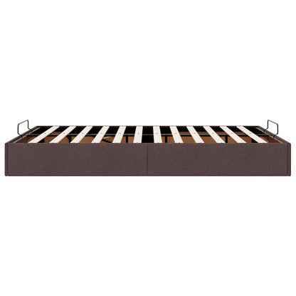 Ottoman-Bett ohne Matratze Dunkelbraun 140x200 cm Stoff