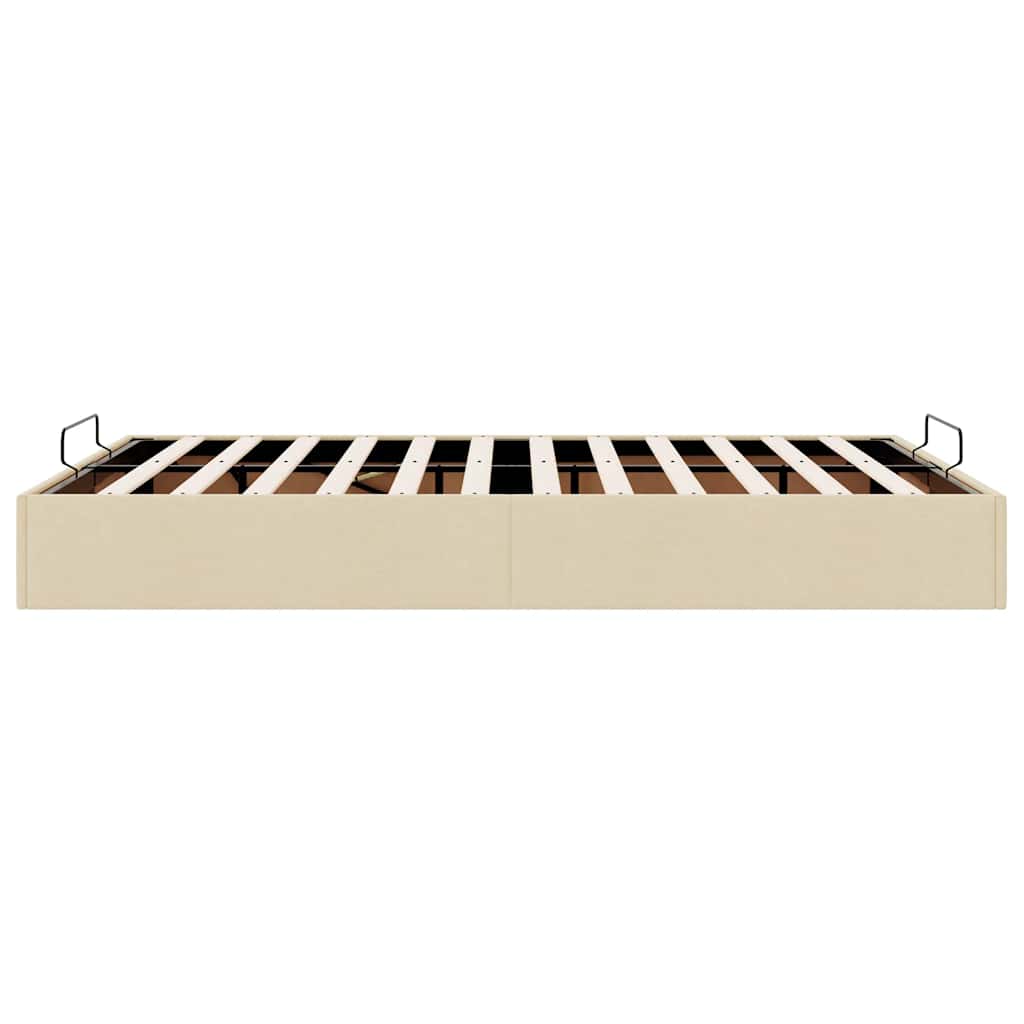 Ottoman-Bett ohne Matratze Creme 140x200 cm Stoff