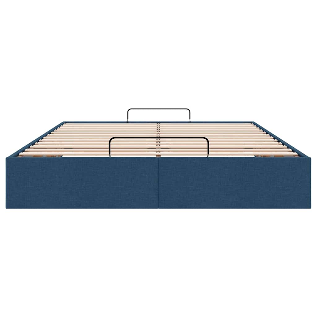 Ottoman-Bett ohne Matratze Blau 140x200 cm Stoff