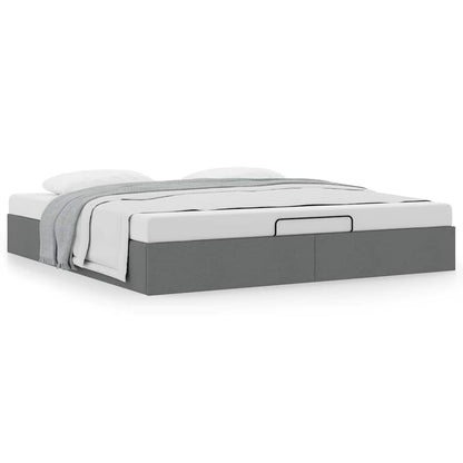 Ottoman-Bett ohne Matratze Dunkelgrau 160x200 cm Stoff