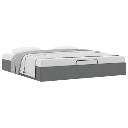 Ottoman-Bett ohne Matratze Dunkelgrau 160x200 cm Stoff