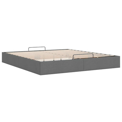 Ottoman-Bett ohne Matratze Dunkelgrau 160x200 cm Stoff