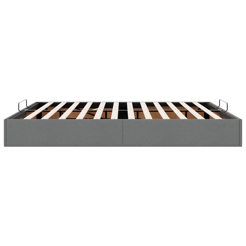 Ottoman-Bett ohne Matratze Dunkelgrau 160x200 cm Stoff