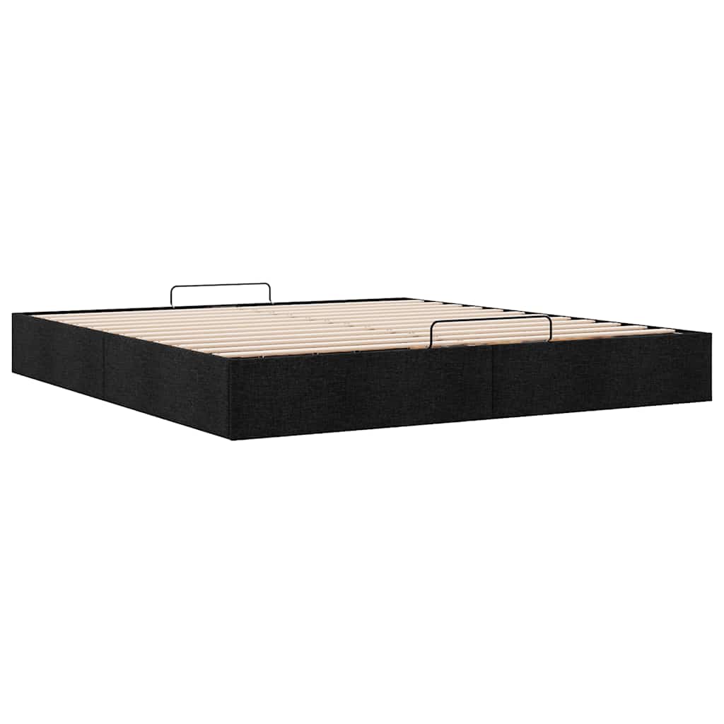 Ottoman-Bett ohne Matratze Schwarz 160x200 cm Stoff
