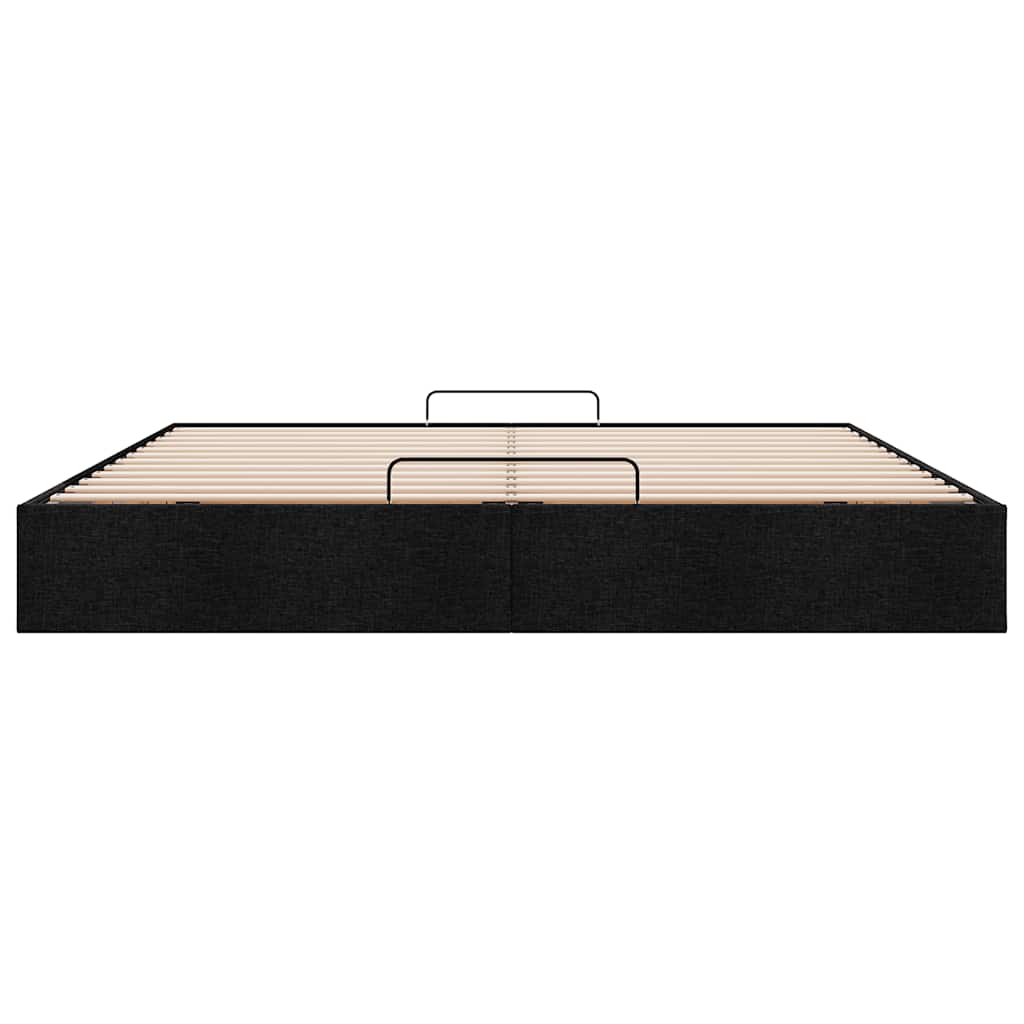Ottoman-Bett ohne Matratze Schwarz 160x200 cm Stoff