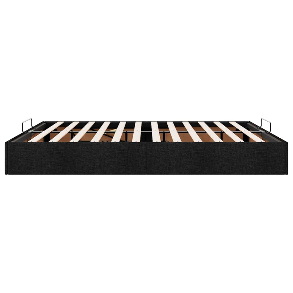 Ottoman-Bett ohne Matratze Schwarz 160x200 cm Stoff