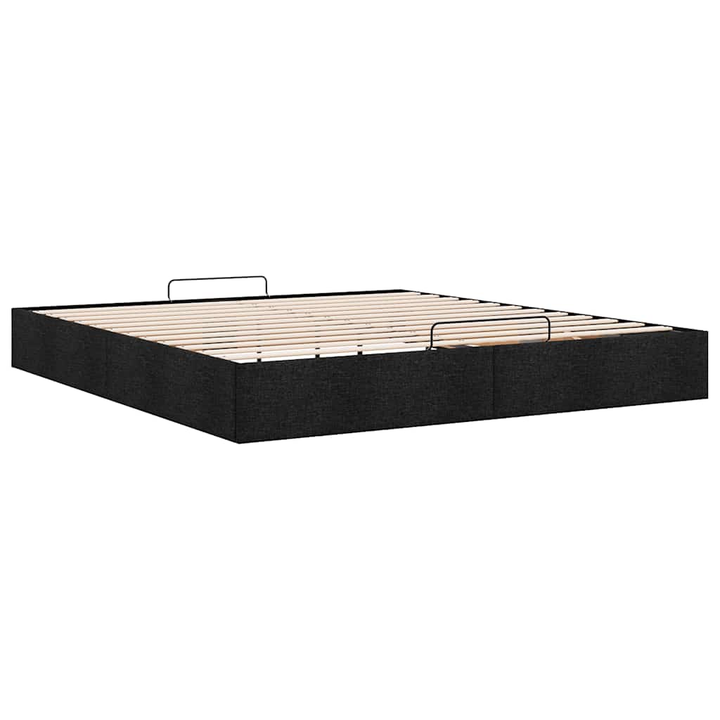 Ottoman-Bett ohne Matratze Schwarz 160x200 cm Stoff
