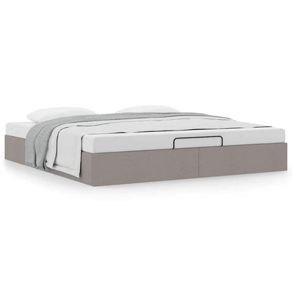 Ottoman-Bett ohne Matratze Taupe 160x200 cm Stoff