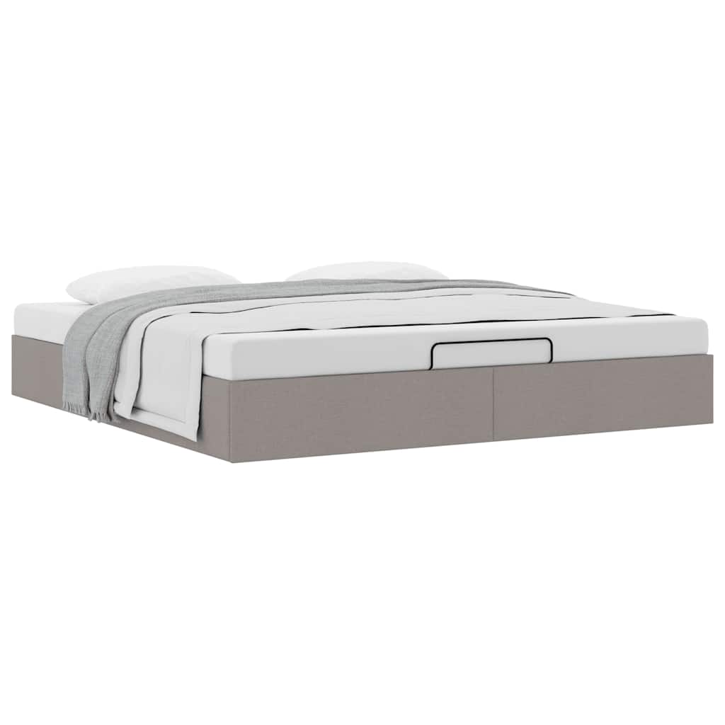 Ottoman-Bett ohne Matratze Taupe 160x200 cm Stoff