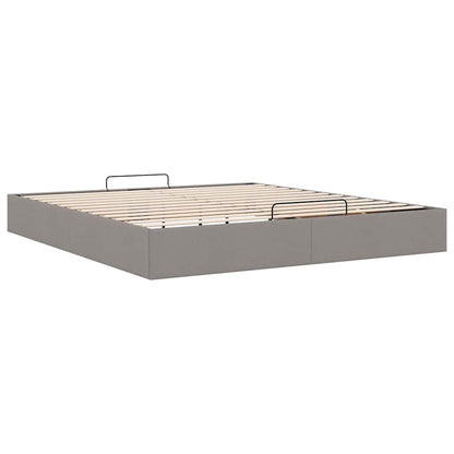 Ottoman-Bett ohne Matratze Taupe 160x200 cm Stoff