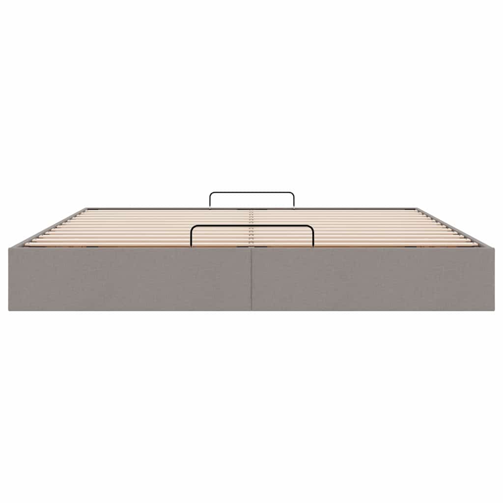 Ottoman-Bett ohne Matratze Taupe 160x200 cm Stoff
