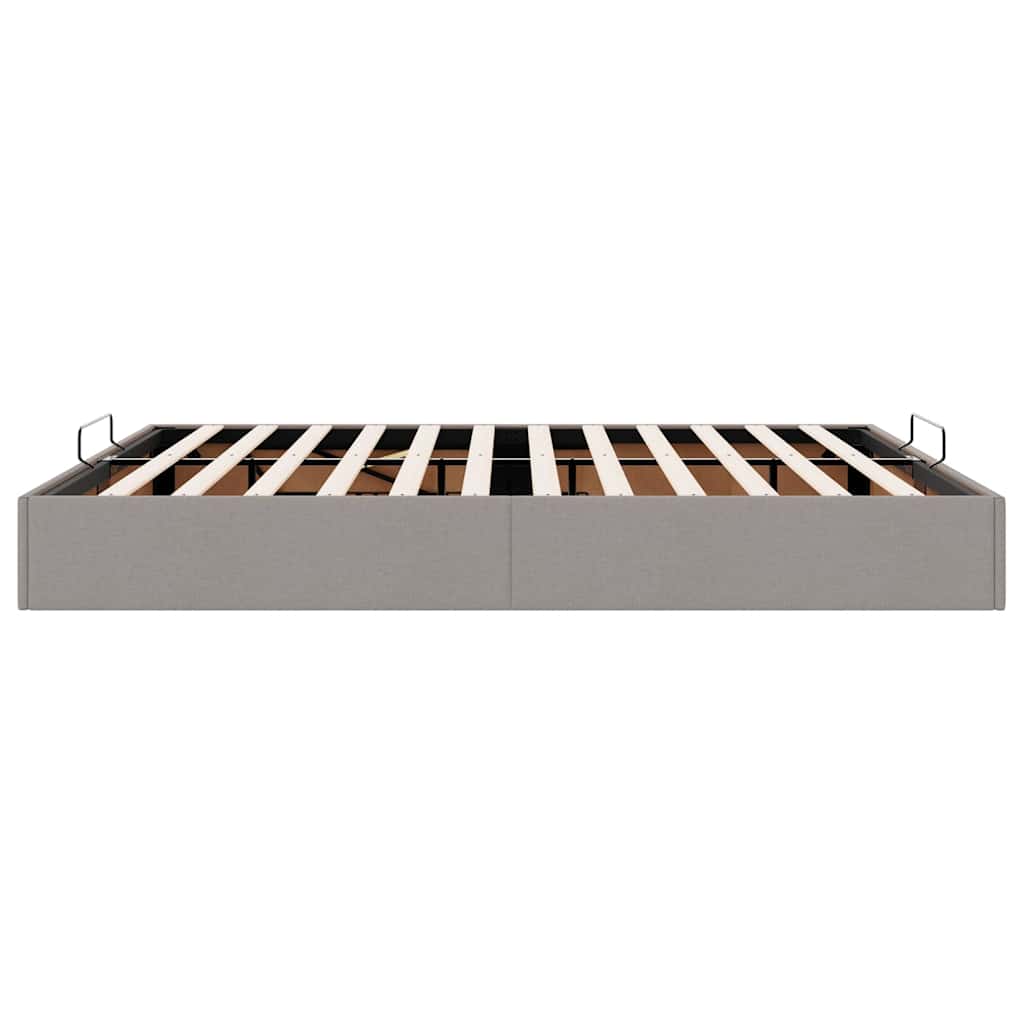 Ottoman-Bett ohne Matratze Taupe 160x200 cm Stoff