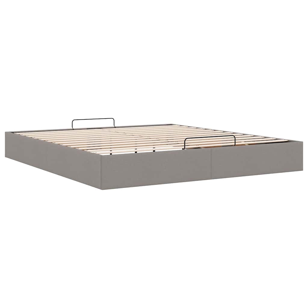 Ottoman-Bett ohne Matratze Taupe 160x200 cm Stoff