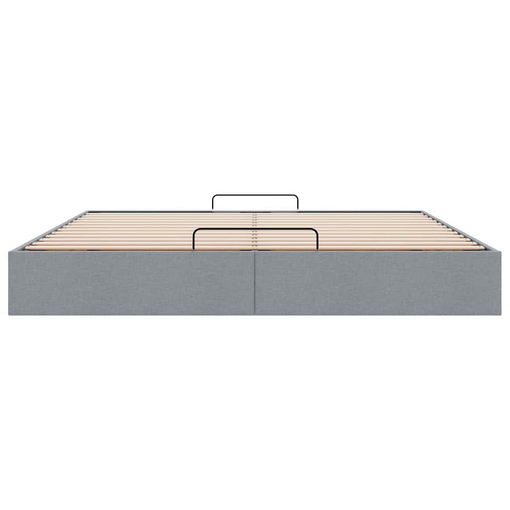 Ottoman-Bett ohne Matratze Hellgrau 180x200 cm Stoff