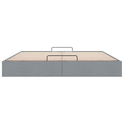 Ottoman-Bett ohne Matratze Hellgrau 180x200 cm Stoff