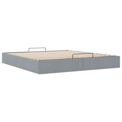 Ottoman-Bett ohne Matratze Hellgrau 180x200 cm Stoff