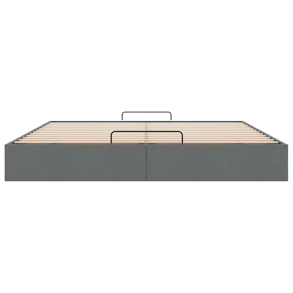 Ottoman-Bett ohne Matratze Dunkelgrau 180x200 cm Stoff