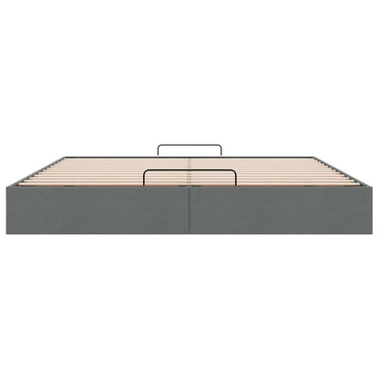 Ottoman-Bett ohne Matratze Dunkelgrau 180x200 cm Stoff