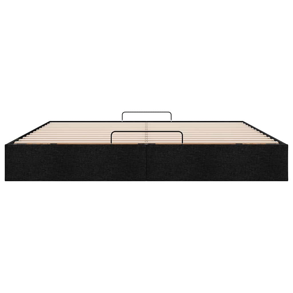 Ottoman-Bett ohne Matratze Schwarz 180x200 cm Stoff