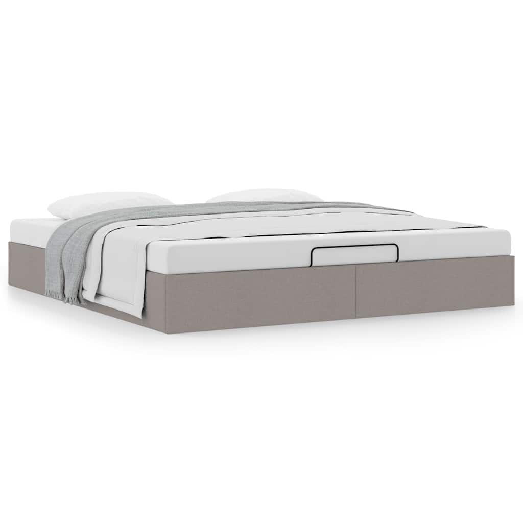 Ottoman-Bett ohne Matratze Taupe 180x200 cm Stoff