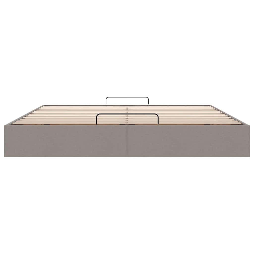 Ottoman-Bett ohne Matratze Taupe 180x200 cm Stoff