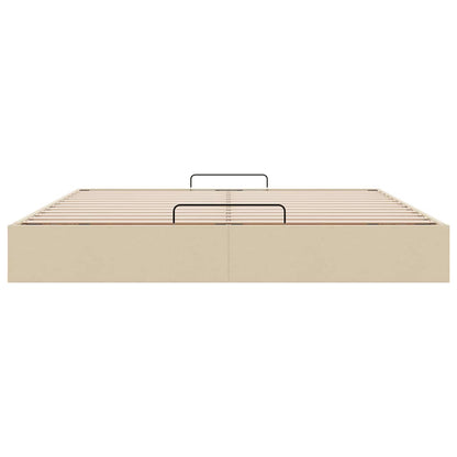 Ottoman-Bett ohne Matratze Creme 180x200 cm Stoff