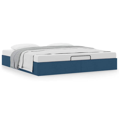 Ottoman-Bett ohne Matratze Blau 180x200 cm Stoff