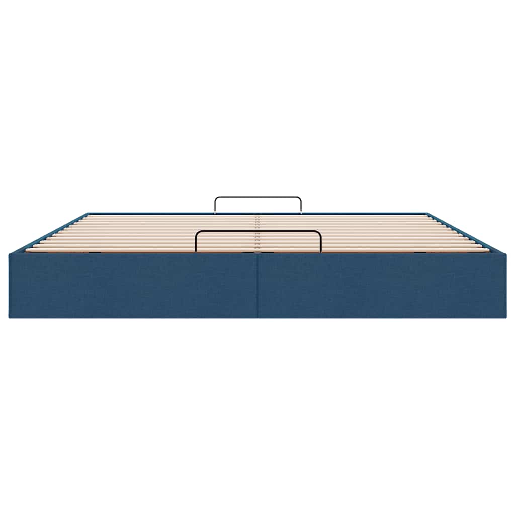 Ottoman-Bett ohne Matratze Blau 180x200 cm Stoff