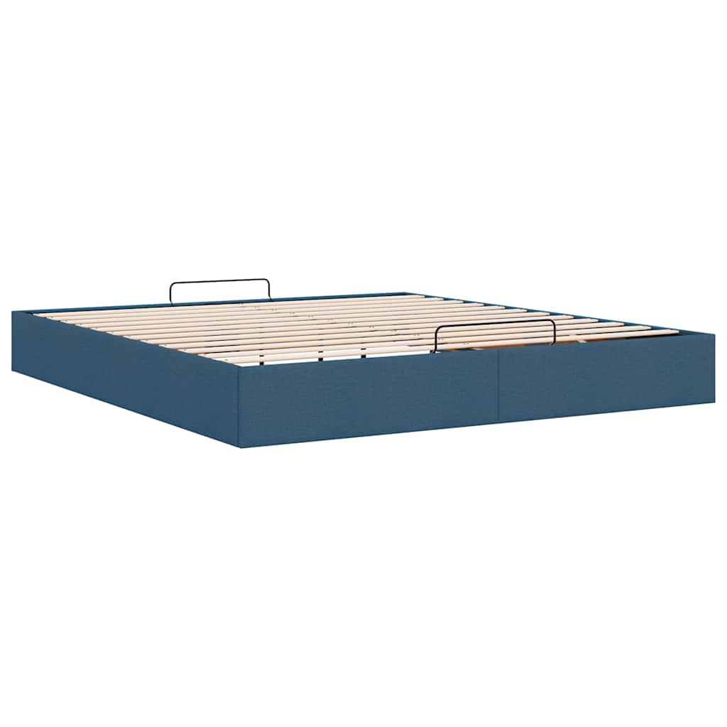 Ottoman-Bett ohne Matratze Blau 180x200 cm Stoff