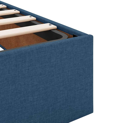 Ottoman-Bett ohne Matratze Blau 180x200 cm Stoff