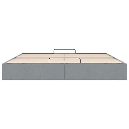 Ottoman-Bett ohne Matratze Hellgrau 200x200 cm Stoff
