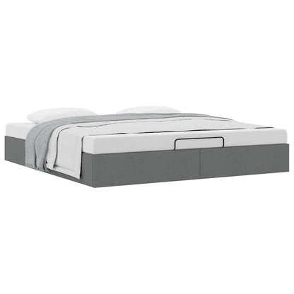 Ottoman-Bett ohne Matratze Dunkelgrau 200x200 cm Stoff