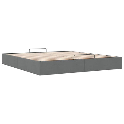 Ottoman-Bett ohne Matratze Dunkelgrau 200x200 cm Stoff