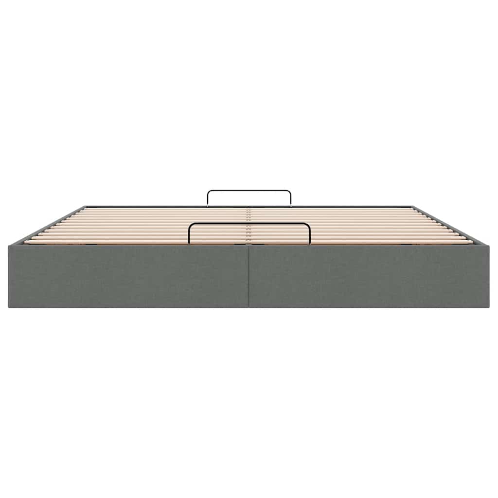 Ottoman-Bett ohne Matratze Dunkelgrau 200x200 cm Stoff