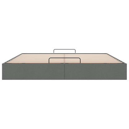 Ottoman-Bett ohne Matratze Dunkelgrau 200x200 cm Stoff