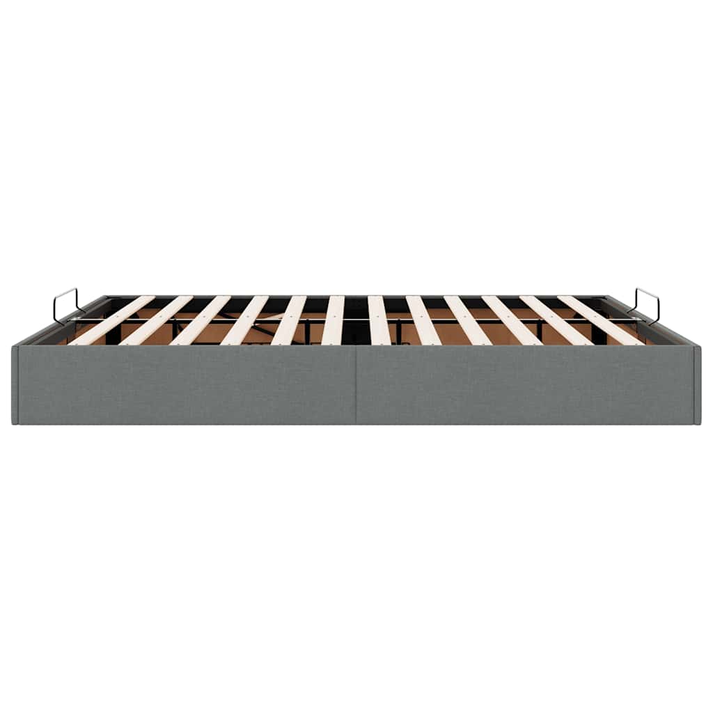 Ottoman-Bett ohne Matratze Dunkelgrau 200x200 cm Stoff