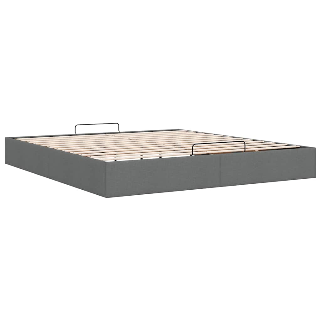 Ottoman-Bett ohne Matratze Dunkelgrau 200x200 cm Stoff